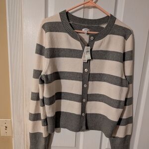 NWT Aerie Cardigan, Size Large, Cream And Green, Very Pretty, Sold Out @ Aerie